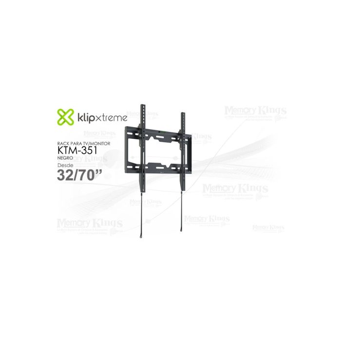 Soporte para TV Klip Xtreme KTM-351, compatible con pantallas de 32" a 70", gran estabilidad y diseño moderno.