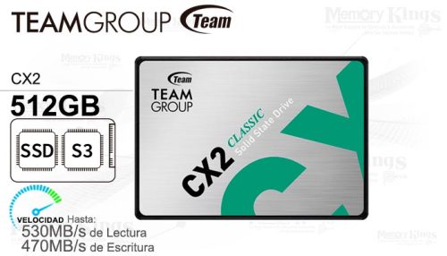 UNIDAD SSD 2.5 SATA 512GB TEAMGROUP CX2
