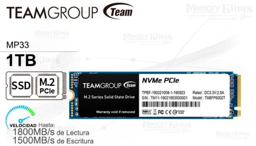 UNIDAD SSD M.2 PCIe 1TB TEAMGROUP MP33