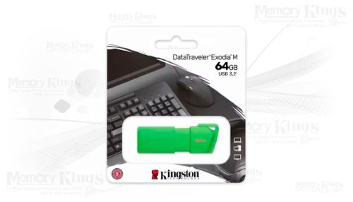 MEMORIA USB 64GB KINGSTON EXODIA M GREEN NEON