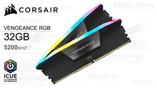 MEMORIA DDR5 32GB 5200 CL40 CORSAIR VENGEANCE RGB BLACK (2x16GB) AMD EXPO