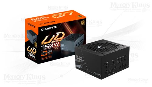 Fuente de alimentación Gigabyte UD750GM PG5, 750W, 80 PLUS Gold Certified, Formato ATX.