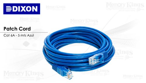 CABLE RED PATCH CORD DIXON 5mt cat-6A Azul