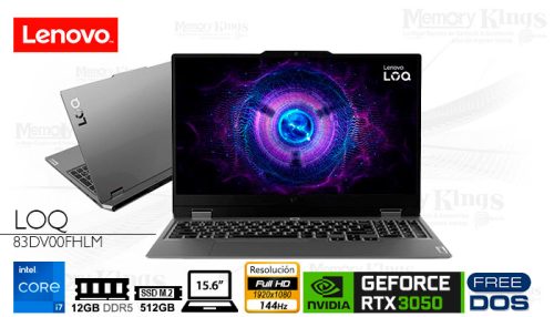 Notebook Lenovo LOQ 15IRX9 15.6" FHD IPS, Core i7-13650HX 2.6/4.9GHz 12GB DDR5-4800MHz