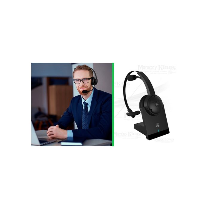 Auriculares Klip Xtreme KCH-905 inalámbricos con base de carga, ideales para conferencias y audio en casa