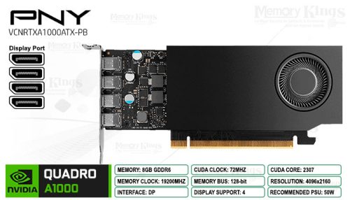 NVIDIA QUADRO A1000 8GB 128bit PNY