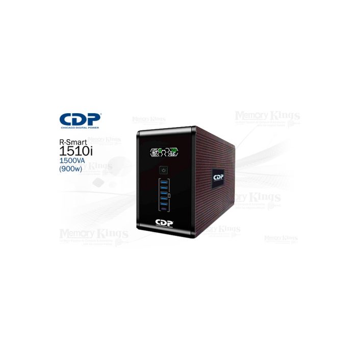 UPS 1500VA CDP R-SMART1510i - SAI Interactivo 900W con 5 Puertos USB, Protección Eficiente