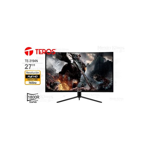 MONITOR 27 TEROS TE-3194N FHD 165HZ 2MS CURVO
