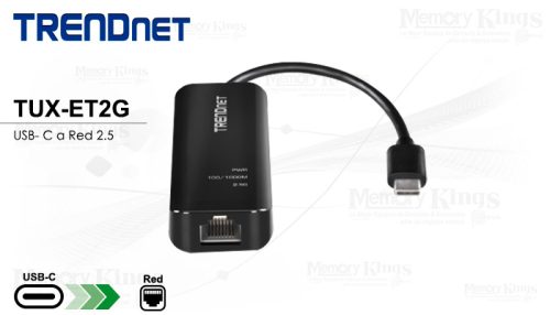 ADAPTADOR USB-C a RED 2.5 GBASE TRENDNET TUC-ET2G