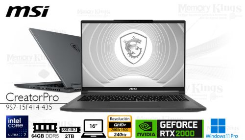 LAPTOP Core Ultra 7 155H CreatorPro 16 AI Studio 64|2TB|16" QUADRO RTX 2000 Ada W11PRO