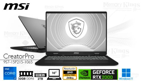 LAPTOP Core i7-14700HX MSI CreatorPro M16 HX 32|2TB|16" GEFORCE RTX 2000 Ada 8GB, W11PRO