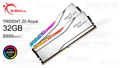 MEMORIA DDR5 32GB 8000 CL38 G.SKILL Trident Z5 Royal Neo (2X16GB) AMD EXPO SILVER