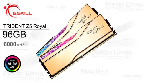 MEMORIA DDR5 96GB 6000 CL28 G.SKILL Trident Z5 Royal Neo (2x48GB) AMD EXPO GOLD