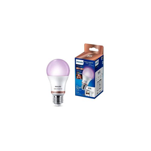 Wiz - Bombilla LED - forma: A60 - escarchado acabado - E27 - 8 W (equivalente 60 W) - clase F - full color
