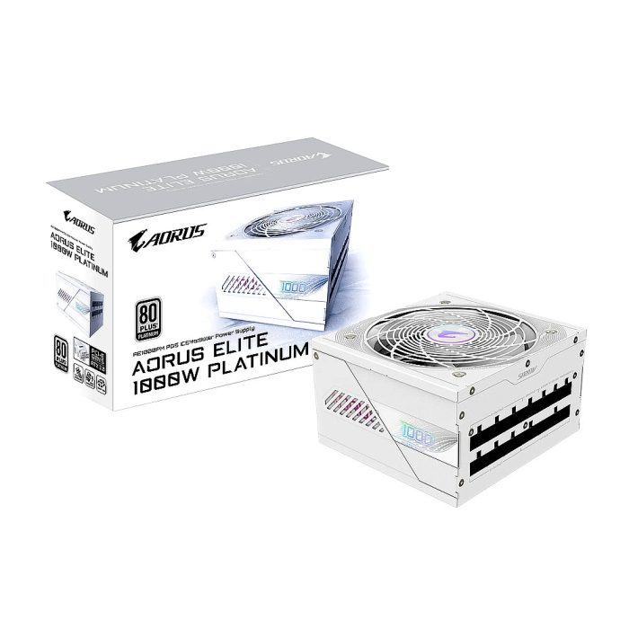 Fuente de alimentación Gigabyte GP-AE1000PM PG5 ICE, 1000W, 80 PLUS Platinum, Formato ATX.