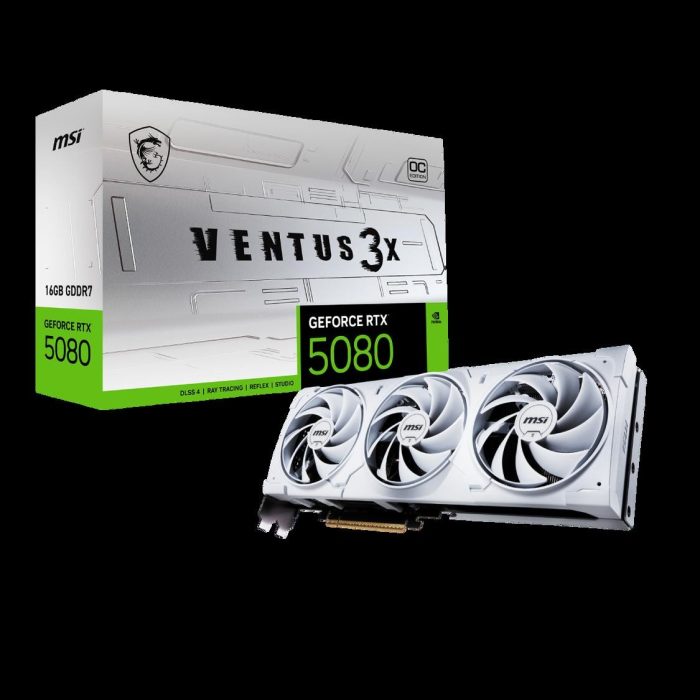 Tarjeta de video MSI GeForce RTX 5080 16G VENTUS 3X OC WHITE, 16GB GDDR7, PCIe Gen 5.0