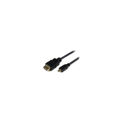 StarTech.com Cable HDMI de alta velocidad con Ethernet a Micro HDMI 3m - 2x Macho - Negro - Cable for Dispositivo de audio/vídeo, Teléfono Móvil, TV, Smartphone, Monitor, Tableta, Cámara, Proyector - Admite hasta4096 x 2160 - Apantallado - 32 AWG - Negro