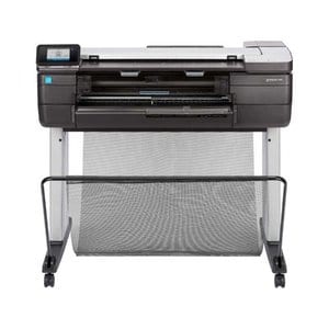 Impresora de gran formato de inyección de tinta HP Designjet T830 - Includes Impresora, Copiadora, Escáner - 609.60mm (24") Ancho de Impresión - Color - 4 Color(es) - 26Segundo Velocidad de color - 2400 x 1200 dpi - 1GB - Ethernet - LAN inalámbrica - Alimentación de hojas Color Scan - Alimentación de hojas Color Copy - Rollo de papel, Papel bond, Papel Estucado, Papel reciclado, Papel recubierto de gramaje extra, Papel Normal, Papel blanco intenso de inyección de tinta, Papel técnico