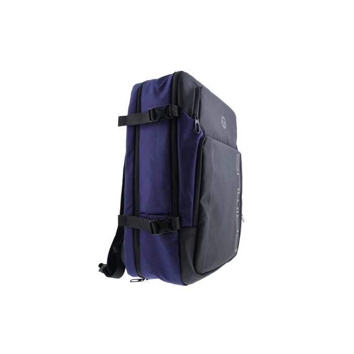 Mochila para portátil Primus Gaming 17" en negro y morado, 100% poliéster, resistente y elegante