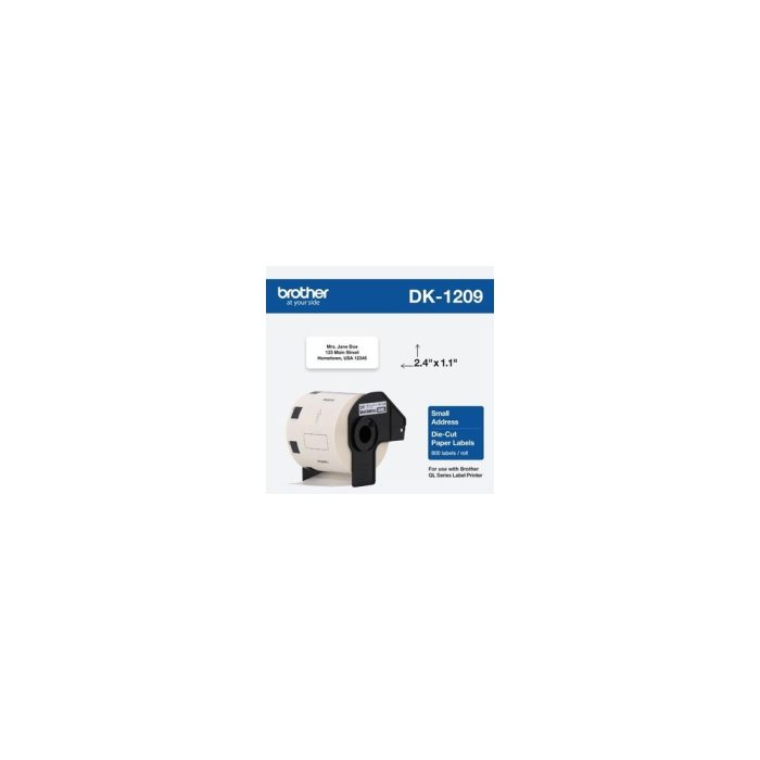 Etiquetas de dirección Brother DK1209, 28.96mm x 61.47mm, térmicas, 800 unidades, color blanco