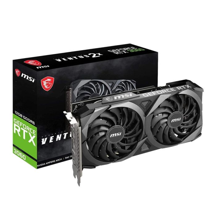 Tarjeta de video MSI RTX 3060 Ventus 2X 12GB OC GDDR6, 192-bits, HDMI + 3DP, alto rendimiento gaming
