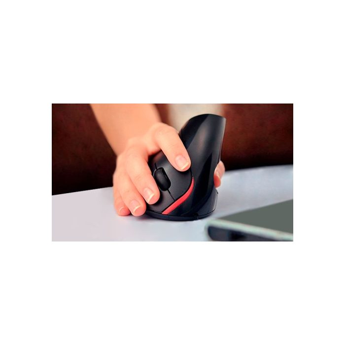 Mouse inalámbrico ergonómico Encore ENMS-WV01 vertical, ideal para comodidad y navegación en Netflix