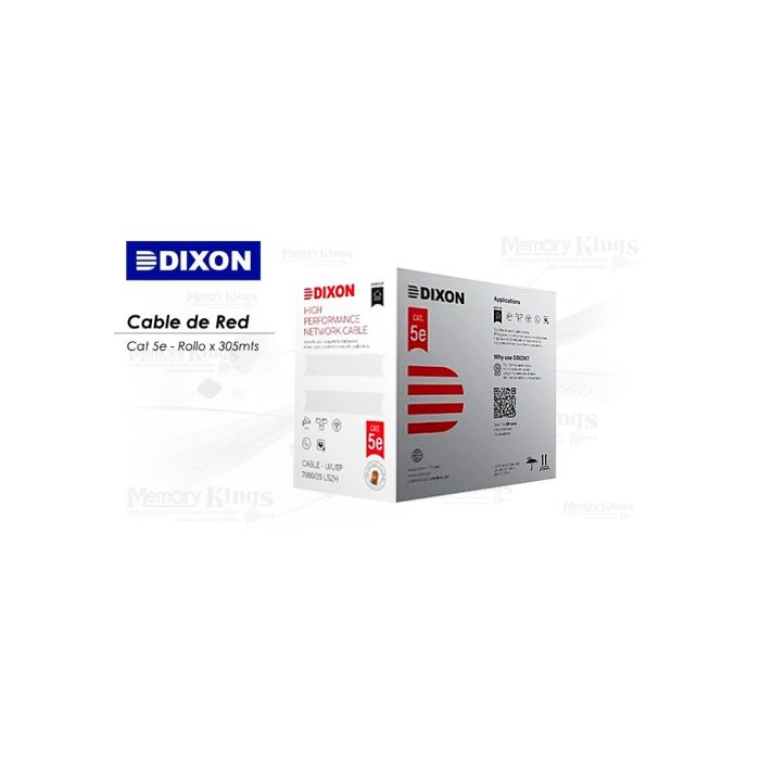 Cable de red Cat 5e Dixon 7060 de 305 m - 100% cobre, alta velocidad y durabilidad