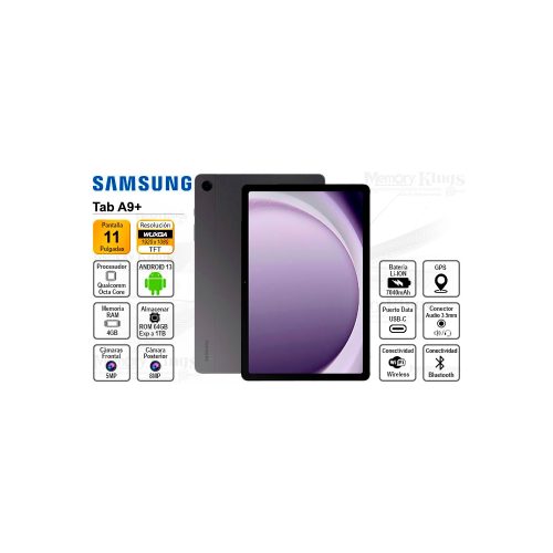Tablet Samsung Galaxy Tab A9+ (Modelo SM-X210N), 11.0" (1920 x 1200) WUXGA, TFT
