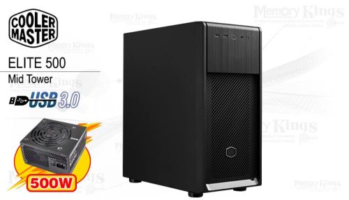 CASE Mid Tower 500W COOLER MASTER ELITE 500 BLACK