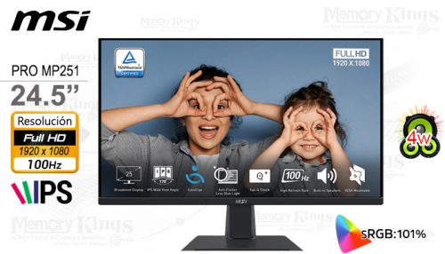 MONITOR 24.5 MSI PRO MP251 iPS FHD 100HZ 1MS