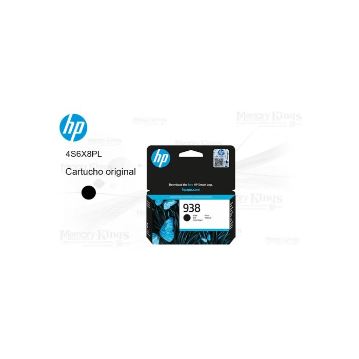 Cartucho de tinta HP 938 negro original - Rinde hasta 1250 páginas, calidad excepcional para tus impresiones