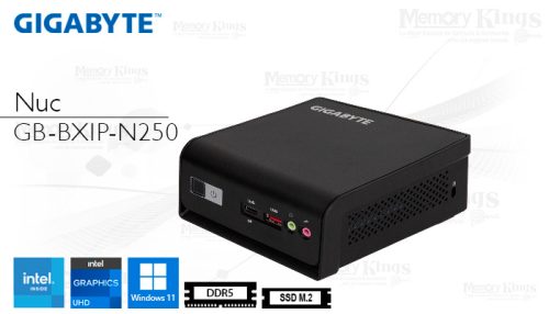 PC Barebone GIGABYTE BRIX Intel N250 DDR5 16|512 graficos Intel UHD, W11PRO
