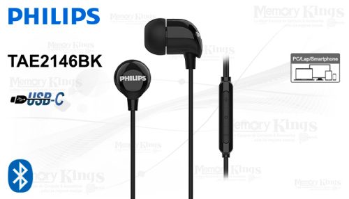 AURICULAR PHILIPS TAE2146BK IN EAR USB-C BLACK