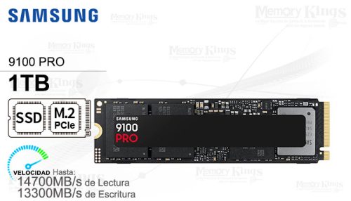 Unidad En Estado Solido Samsung 9100 Pro 1Tb M.2 2280, Pcie 5.0 X4 Nvme 2.0