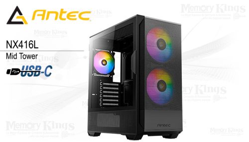 CASE Mid Tower ANTEC NX416L ARGB BLACK