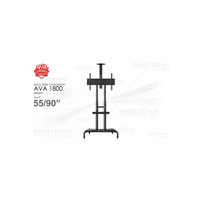 Soporte rack pedestal móvil Game Pro AVA1800 negro - Ajustable y resistente para organización óptima