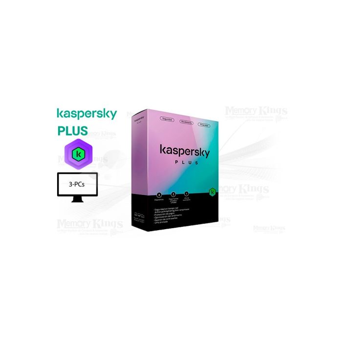 Kaspersky Plus Antivirus para 3 PCs - Protección avanzada y rendimiento óptimo en seguridad informática