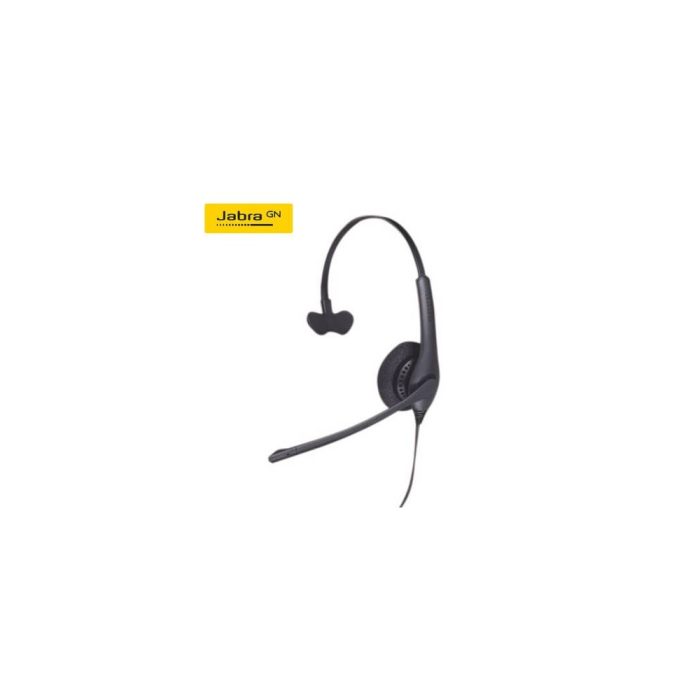 Auriculares Jabra Biz 1500 Mono USB, micrófono incorporado, diseño negro, ideal para oficinas y llamadas.