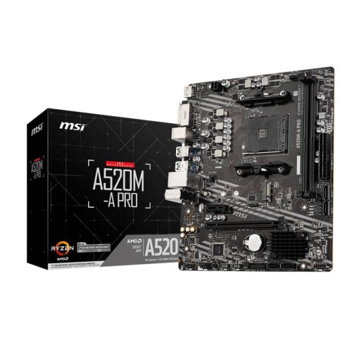 MB MSI-AMD A520M-A-PRO 2 DDR4 64GB 4400 MHZ HDMI DVI 10/100/1000 M-ATX
