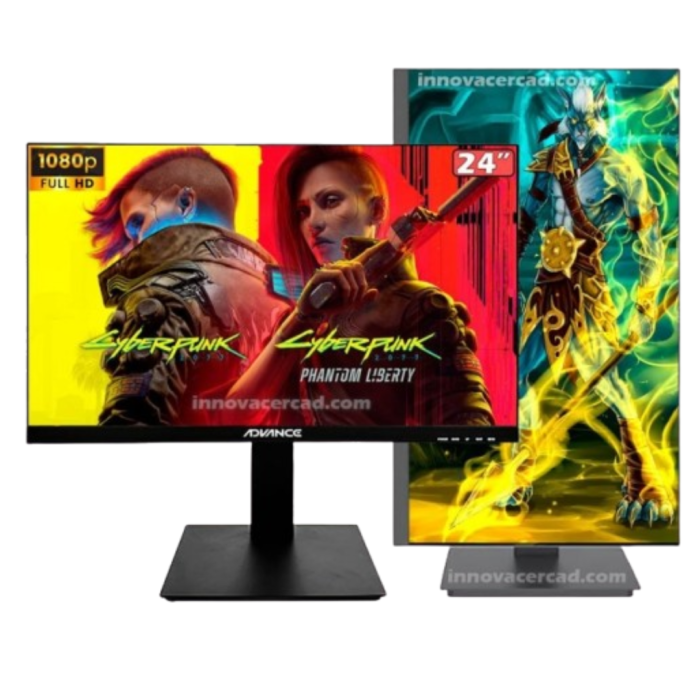 Monitor Advance Pivot Adv-2450S, 23.8" Ips, 1920X1080, Full Hd, Hdmi, Dp, Speaker