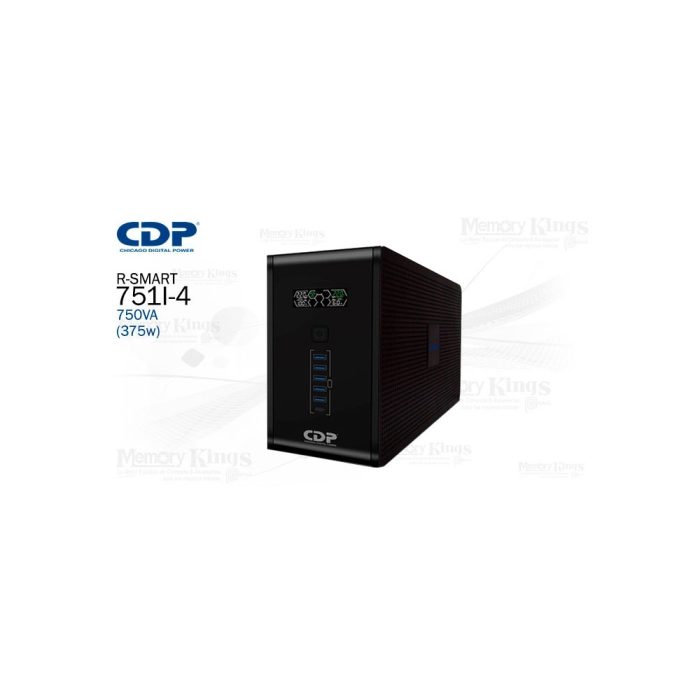 SAI CDP R-SMART 751I-5 de 750VA (375W) con pantalla LCD y conectividad USB - Protección confiable