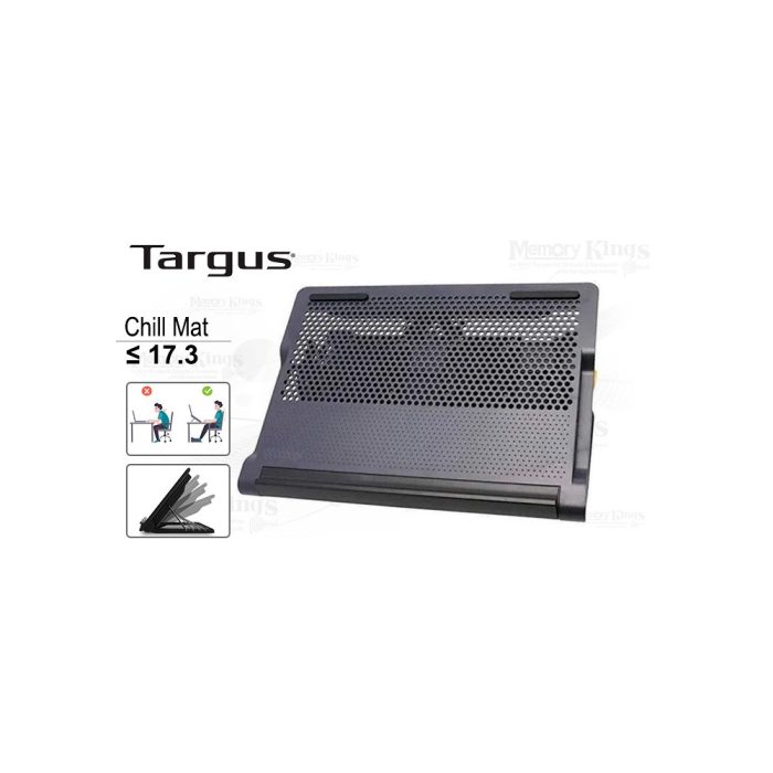 Cooler Targus AWE81US para notebook 17" con doble ventilador, 2500 RPM y 4 puertos USB-A, color negro