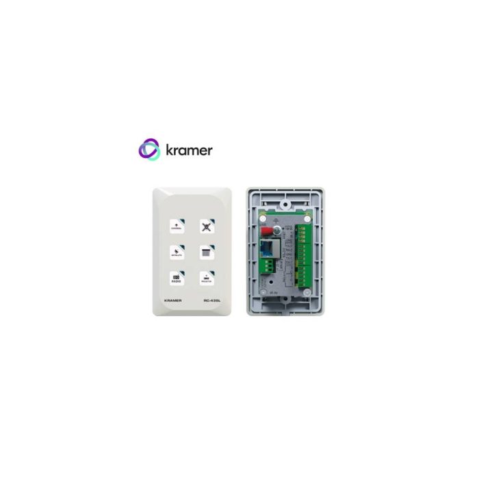 Teclado numérico Kramer RC-43SL con control Ethernet y 6 botones para fácil acceso y gestión