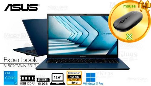 LAPTOP Core i5-1335U ASUS ExpertBook B1 B1502CVA-NJ3312 8|512|15.6" grafica Intel Iris Xe, W11PRO