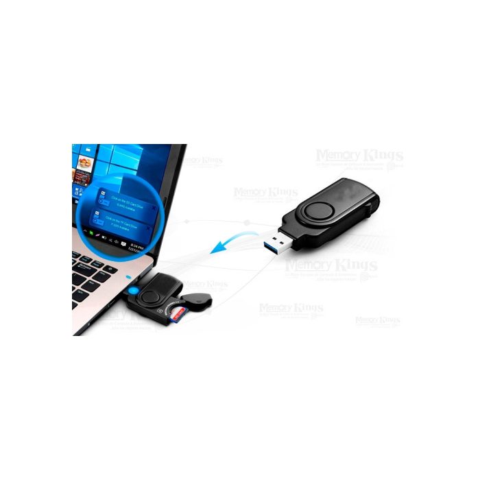 Lector y grabador de tarjetas de memoria Encore U329 - Compacto y rápido, ideal para transferencia de datos