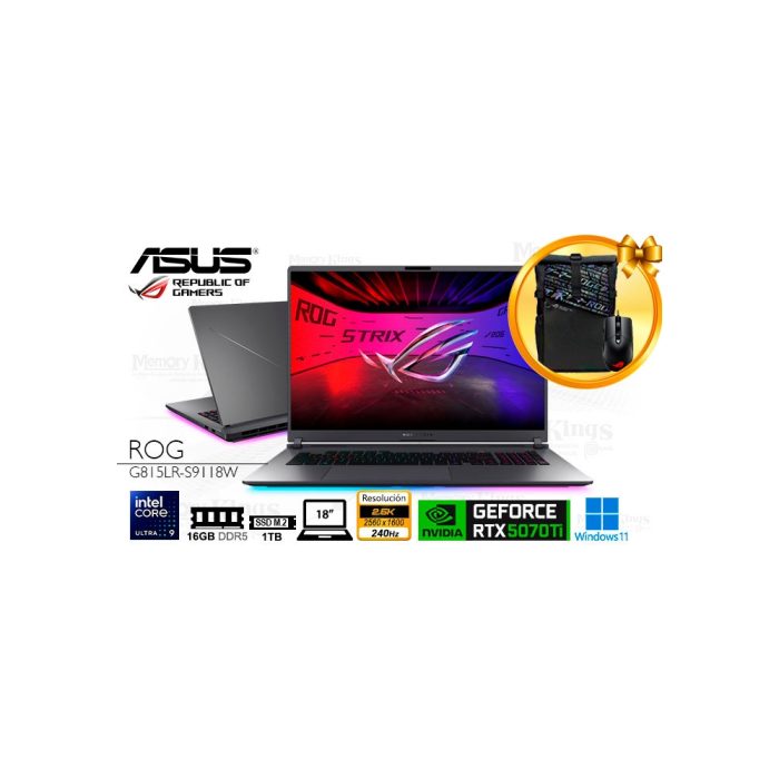 LAPTOP Core Ultra 9 275HX ASUS ROG STRIX G18 16|1TB|18 GEFORCE RTX 5070 Ti 12GB W11HOME
