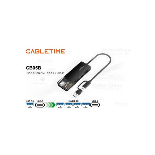 ADAPTADOR HUB CABLETIME CB05B 10Gbps USB-C