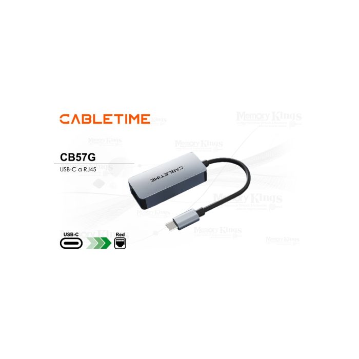Adaptador USB 3.0 a RJ45 CABLETIME CB57G - Conexión rápida y estable para tu dispositivo USB-C