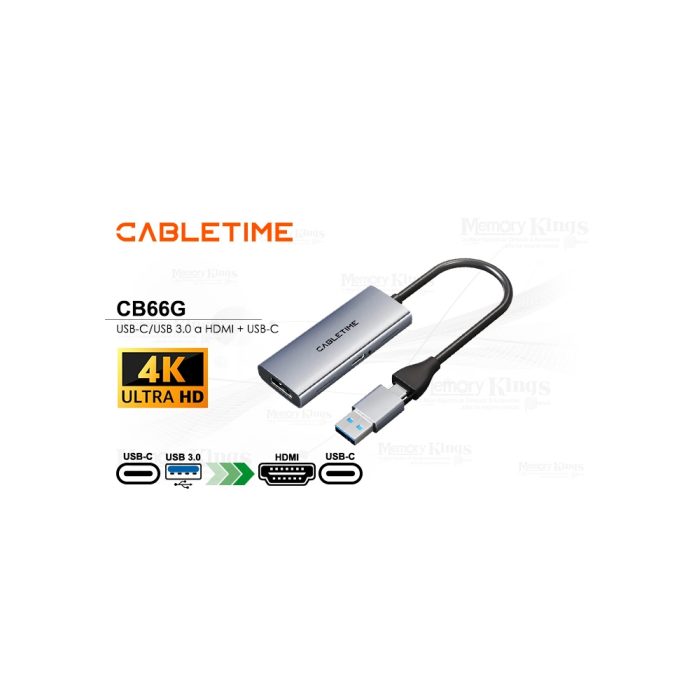 Adaptador HDMI a USB-A y USB-C CABLETIME CB66G - 100W, alta velocidad y versatilidad para tus dispositivos