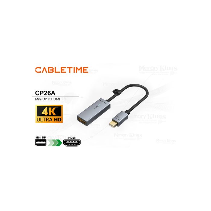 ADAPTADOR mini DP a HDMI CABLETIME CP26A 4K 30HZ